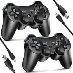 Pack de 2 manettes ps3 - sans fil bluetooth avec câbles