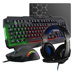 Pack gaming clavier souris, casque et tapis