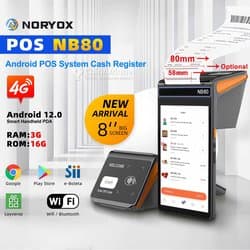 Terminal pos portable android avec imprimante 80mm intégrée...